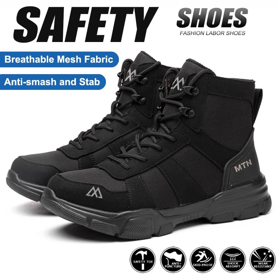 Scarpe antinfortunistiche indistruttibili Stivali da lavoro leggeri e resistenti con punta in acciaio Stivali tattici da uomo comodi e traspiranti