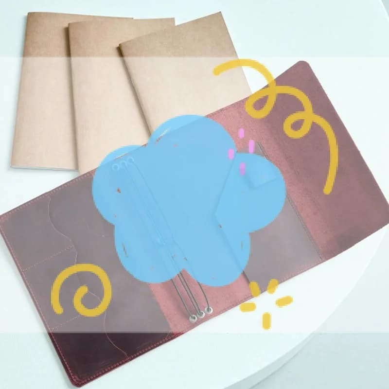 PU Leather Travel Journal Notebook Cover Retro Loose Leaf Planner Protector Case For Diary Office Gift Use