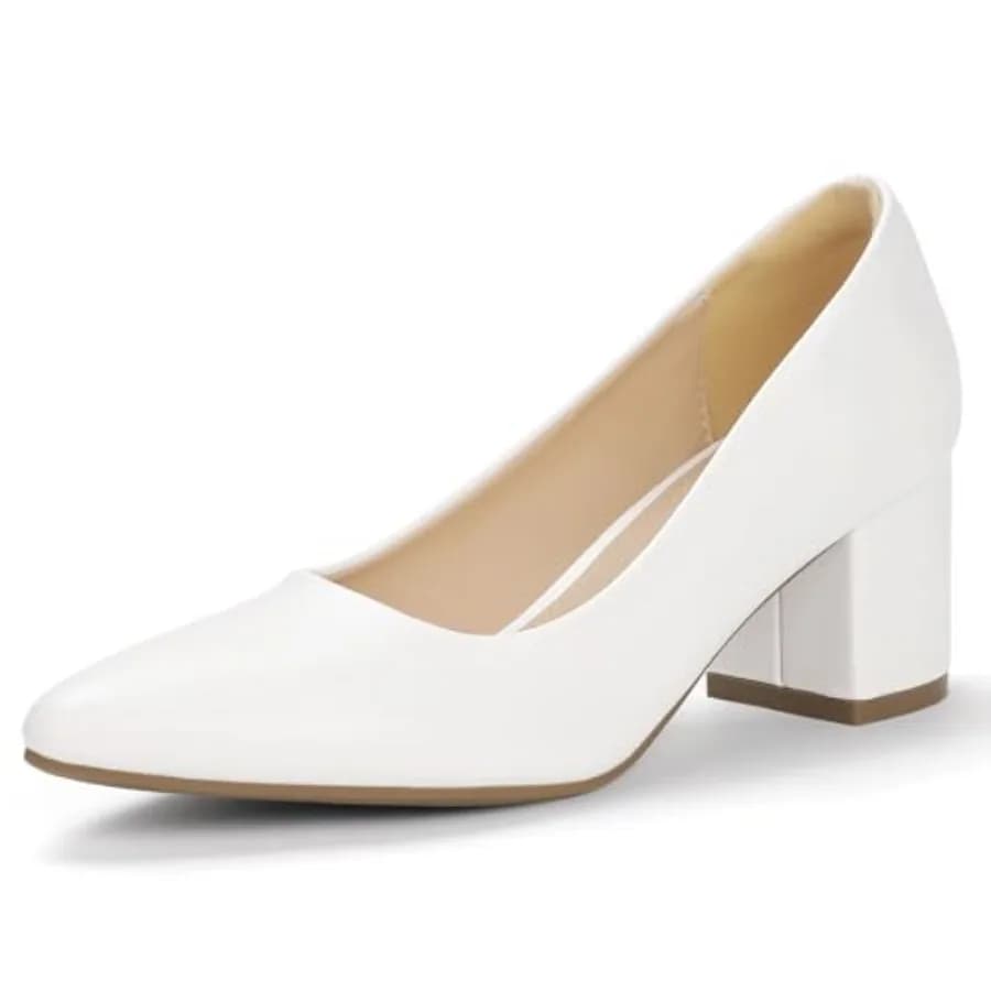 Women's Pumps Closed Toe Low Chunky Block Heels Dress Shoes for Women Office Work Business Wedding Prom Shoes Trendy Comfortabl