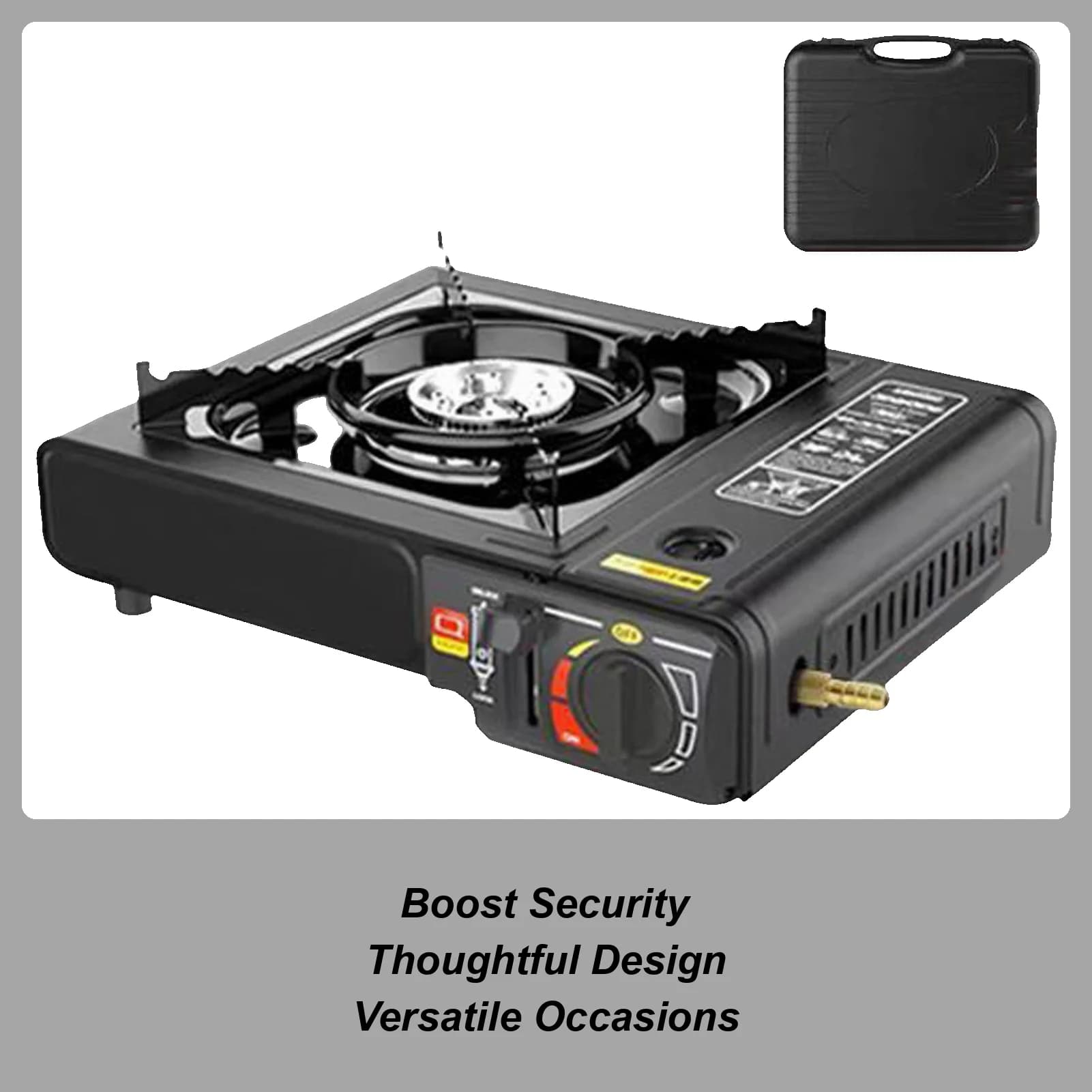 Portable camping box stove Automatic ignition Precise heat control burner for road trips Campsite Shoulder backpack