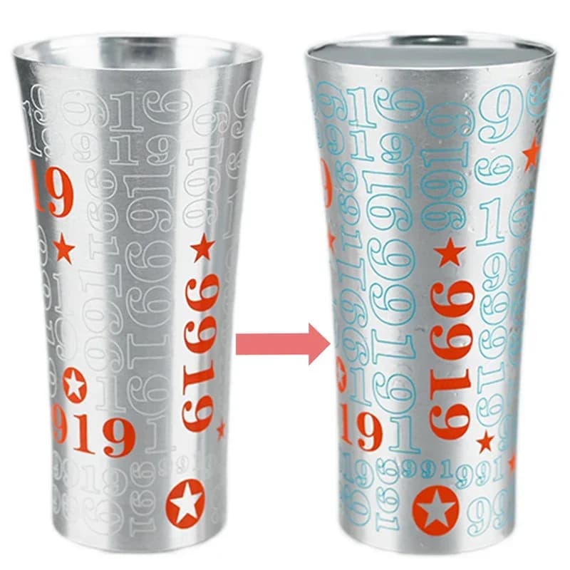 Tazza in alluminio che cambia colore da 360 ml | Tazza leggera sensibile alla temperatura per bevande fredde | Bicchieri divertenti ed eleganti per la casa o il bar