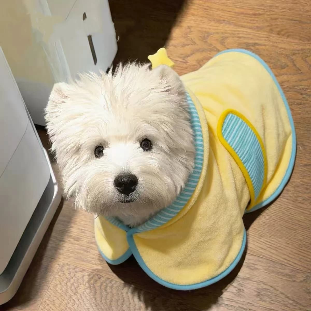 Cute Quick-drying Dog Bathrobe Absorbent Soft Puppy Robe Nightwear Pet Bathing Supplies Dog Towel for Small Large Dog