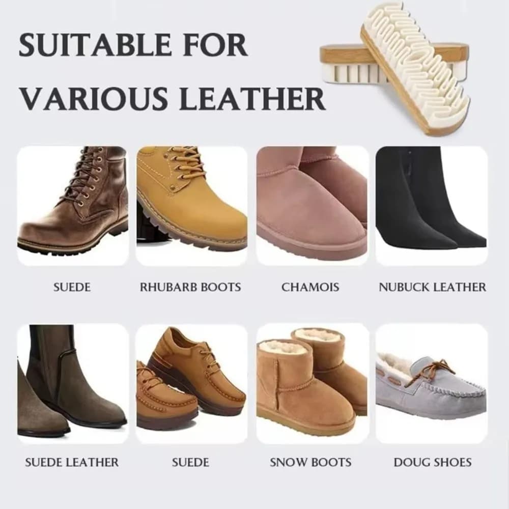 Nuova spazzola per scarpe in pelle scamosciata di gomma Spazzola per la pulizia delle macchie in legno Spazzola per la pulizia del materiale morbido in nabuk Strumento per la pulizia della spazzola per la pulizia