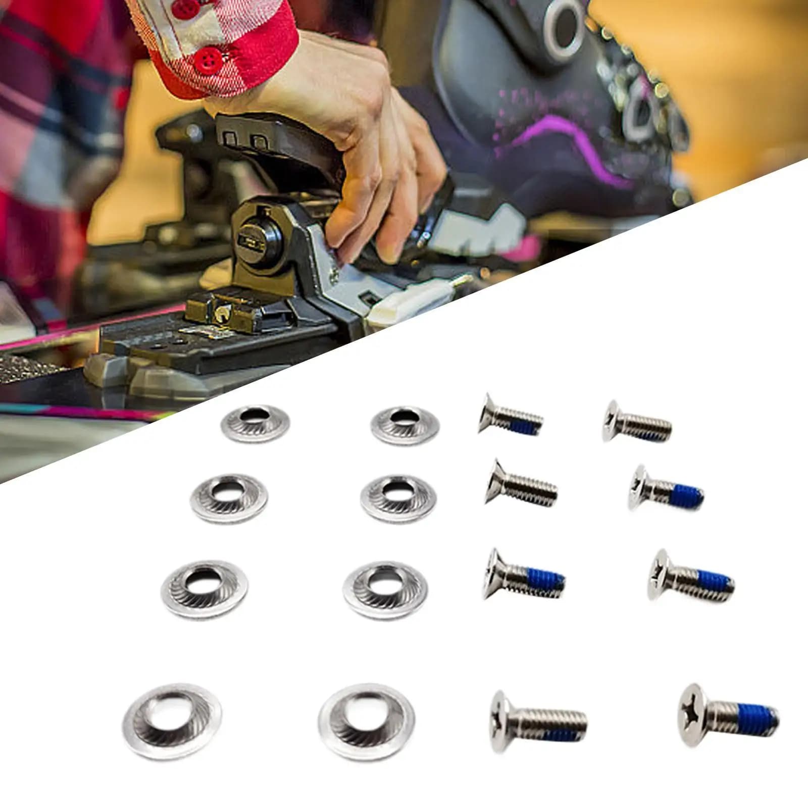 8 pezzi set di viti per legare snowboard attrezzatura per accordatura snowboard vite a testa svasata bullone leganti per tavola da neve accessori fissi