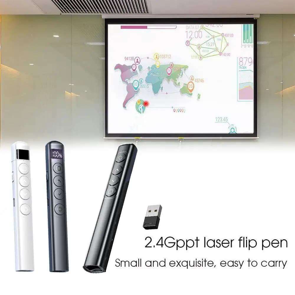 Penna Multimediale per PowerPoint con Display Digitale, Penna Wireless Multifunzionale per Presentazioni PPT