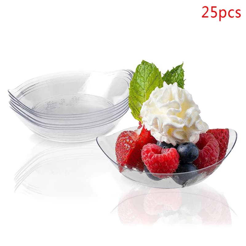 【ZYAA-1】25 Pezzi Coppette in Plastica per Gelato, Frutta, Caramelle, Torte, Gelatine, Yogurt, Mousse, Dessert, Contenitori per Alimenti, Utensili da Pasticceria