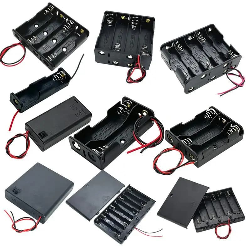 (BBQ4)AA Battery Case Box 1/2/3/4 Slot AA Battery Holder 14500 AA Storage Box DIY With Leads Series Connection