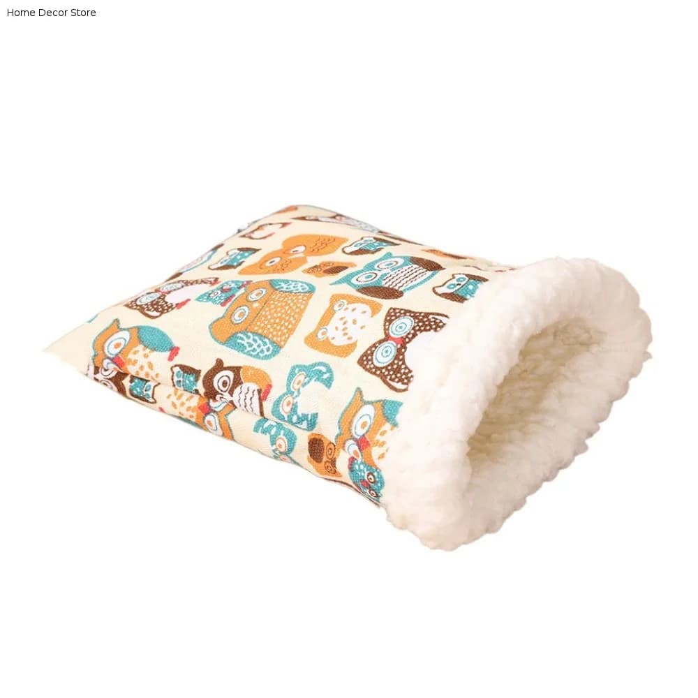 Cute Pocket Hamster Cotton Nest Chicken/Owl Pocket Shape Pocket Pet Carriers Bag Fleece/Canvas Soft Warm Hamster Bed Indoor