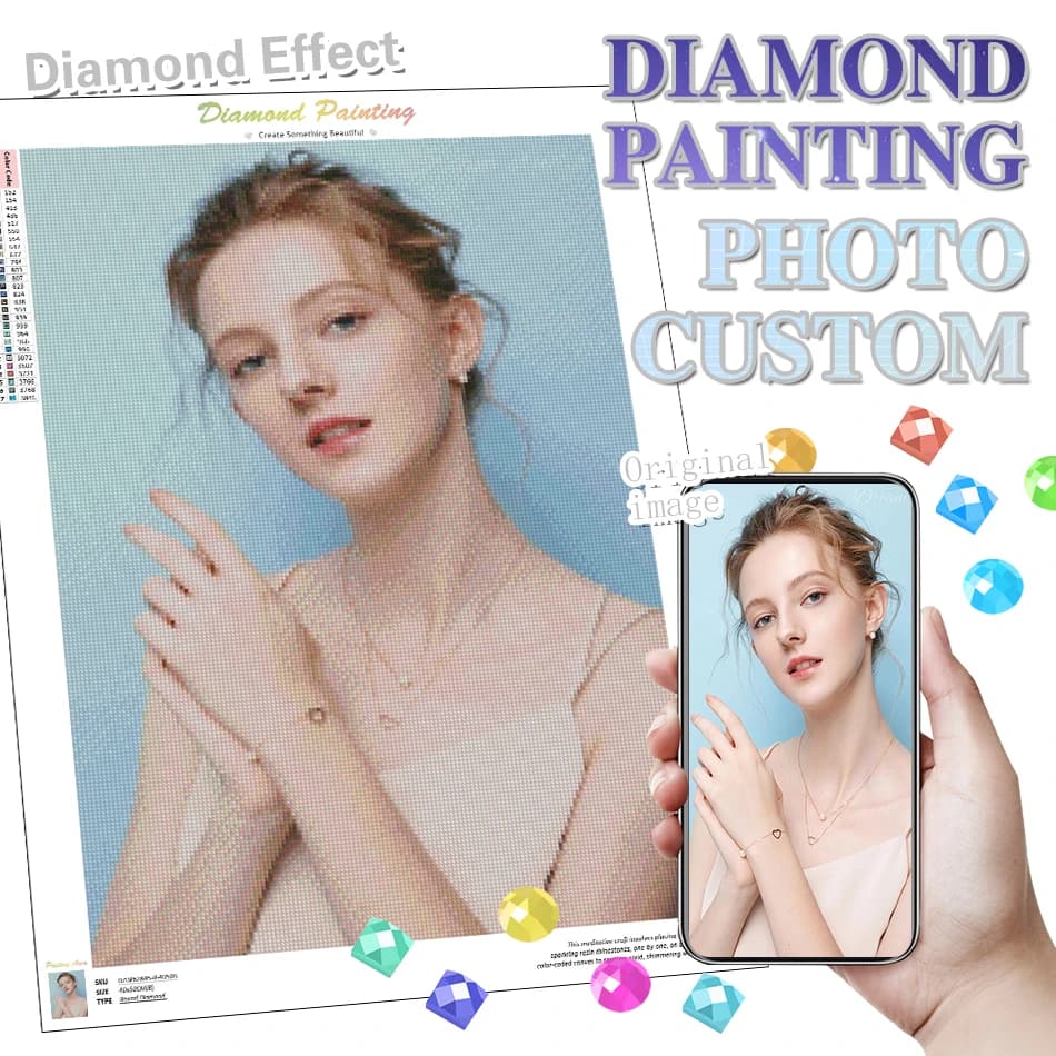 CHENISTORY Foto fai da te Pittura diamante personalizzata 5D Pieno quadrato rotondo Mosaico Ricamo Kit artistico Hobby creativi Decorazione da parete