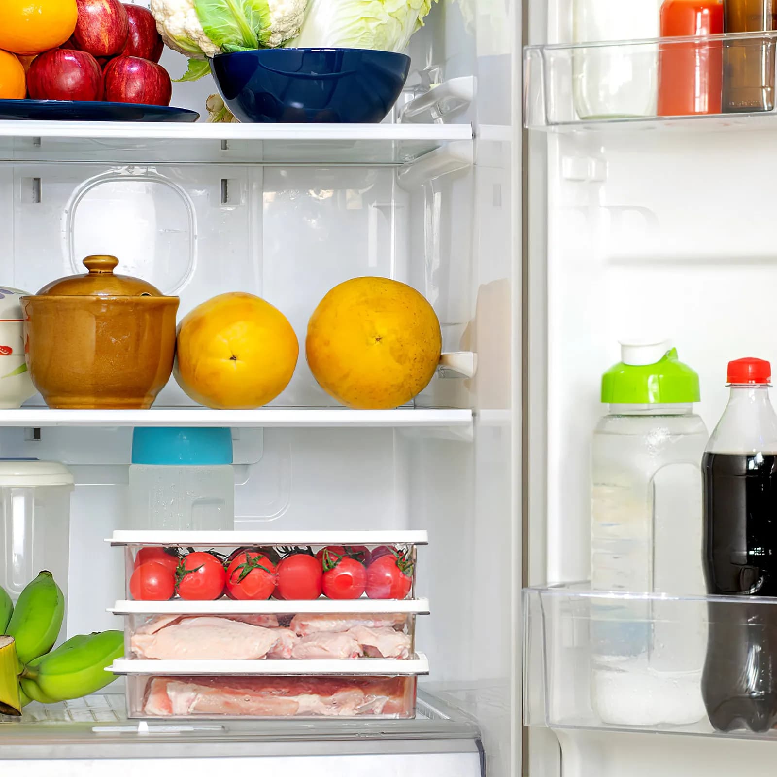 Reusable Clear Meat Storage Container Bacon Storage Box Food Container Refrigerator Fridge Organizer Fruit Box