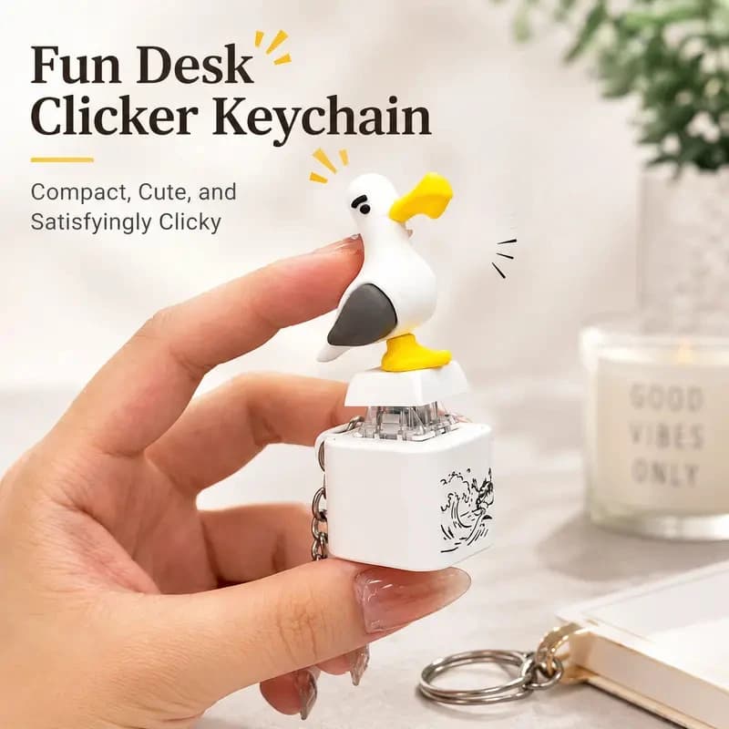 Cute Seagull Squeaky 3D Keycap Custom Cartoon Stress Relief Decor for Mechanical Keyboard