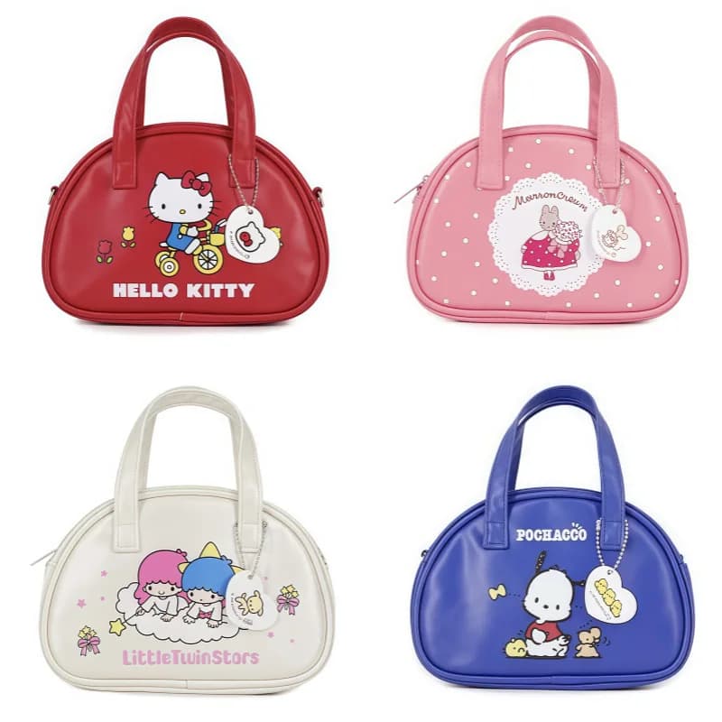 Borsa a tracolla portatile Hello Kitty in pelle PU, versatile, con scomparti per rossetto e auricolari, design simpatico cartone animato