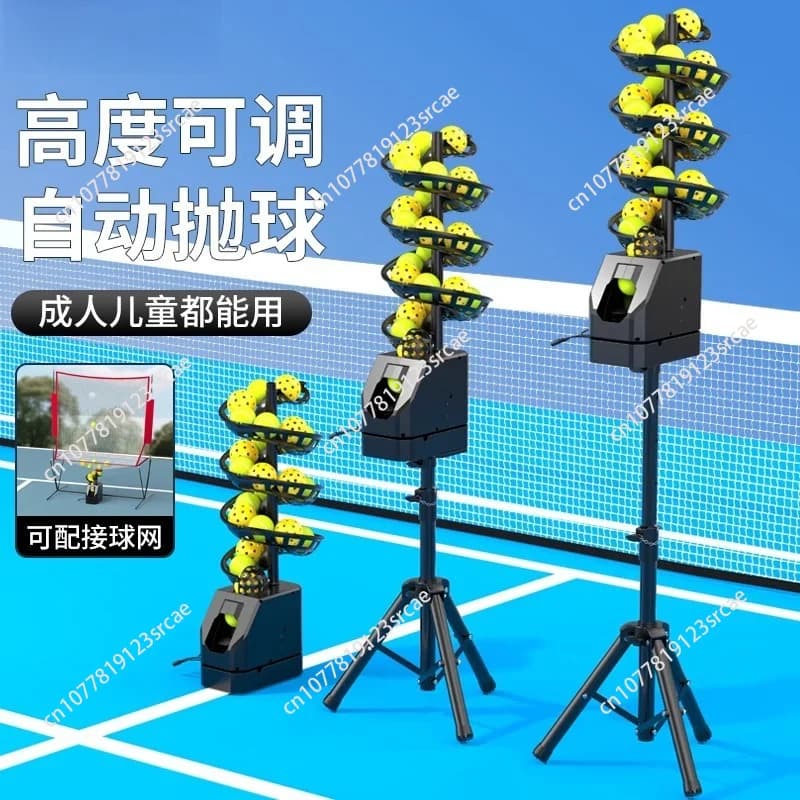 Tennis & Pickleball Universal Throwing Machine – Remote Control Serving Trainer, Automatic Ball Feeder for Solo Practice