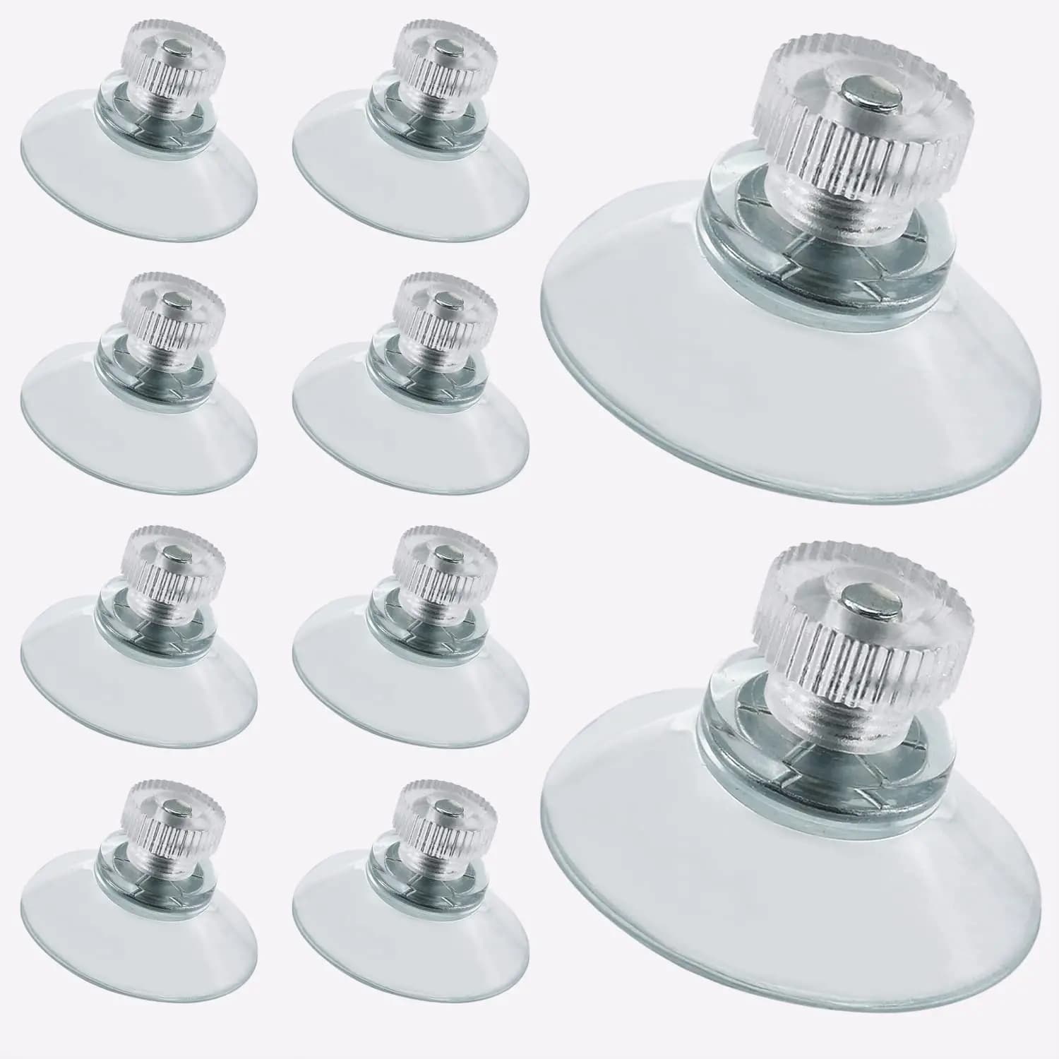 Ventose trasparenti da 10 pezzi ventose in plastica con supporto per ventosa sottovuoto in PVC con viti per uffici cucine da bagno