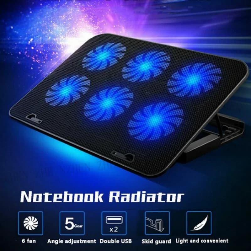Y 6 ventole USB Cooler Tappetino di raffreddamento Supporto Radiatore luminoso a LED per PC portatile Notebook