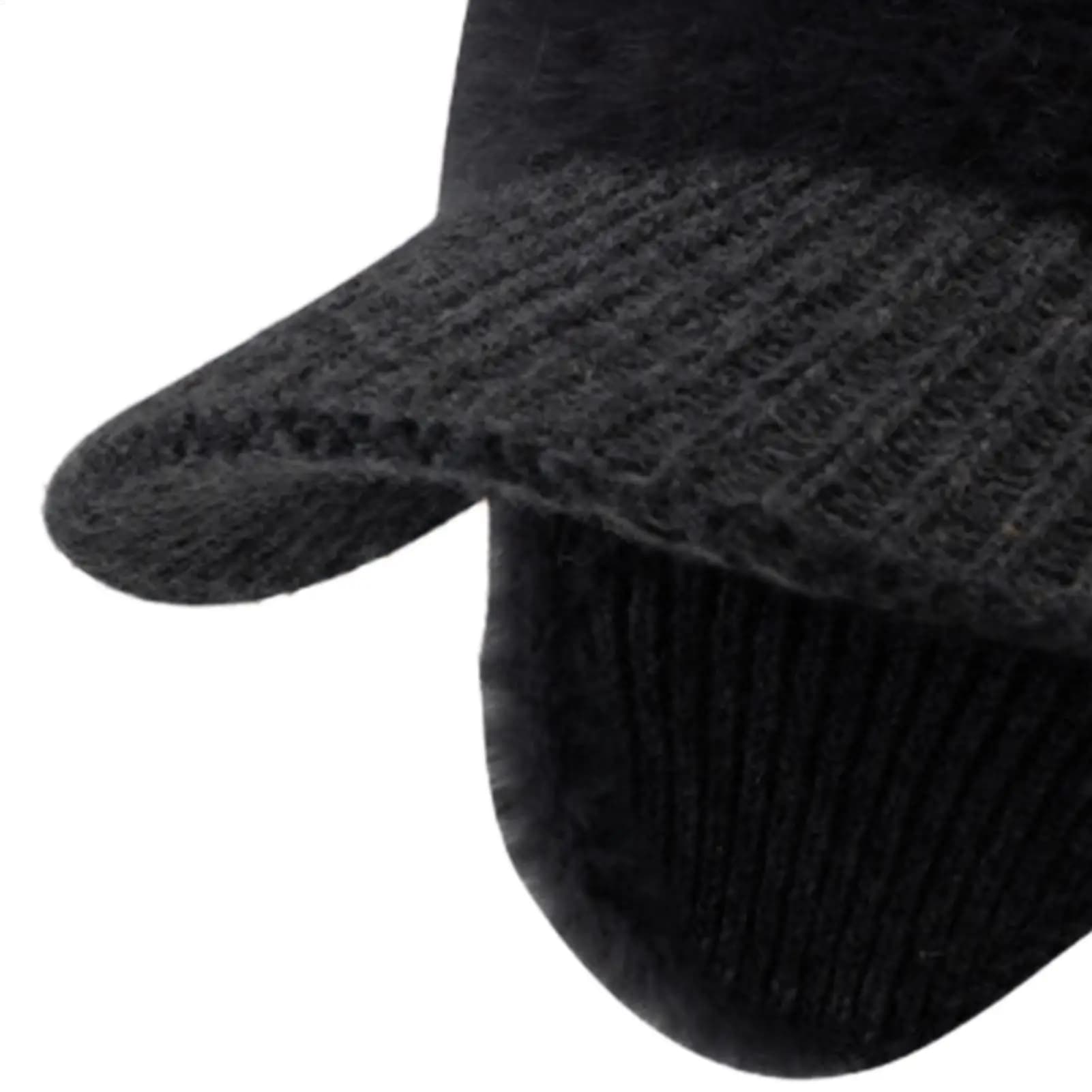 Cappello lavorato a maglia Berretto invernale termico elastico con sciarpa con paraorecchie a tesa Cappello lavorato a maglia traspirante per pendolarismo quotidiano Sci all'aperto al coperto