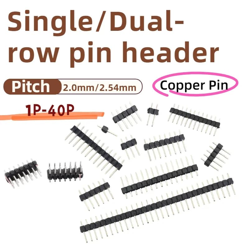 10 PZ, Passo 2.54mm Singola/Doppia fila pin header PCB Presa Scheda Maschio Pin Header Connettore Per Arduino