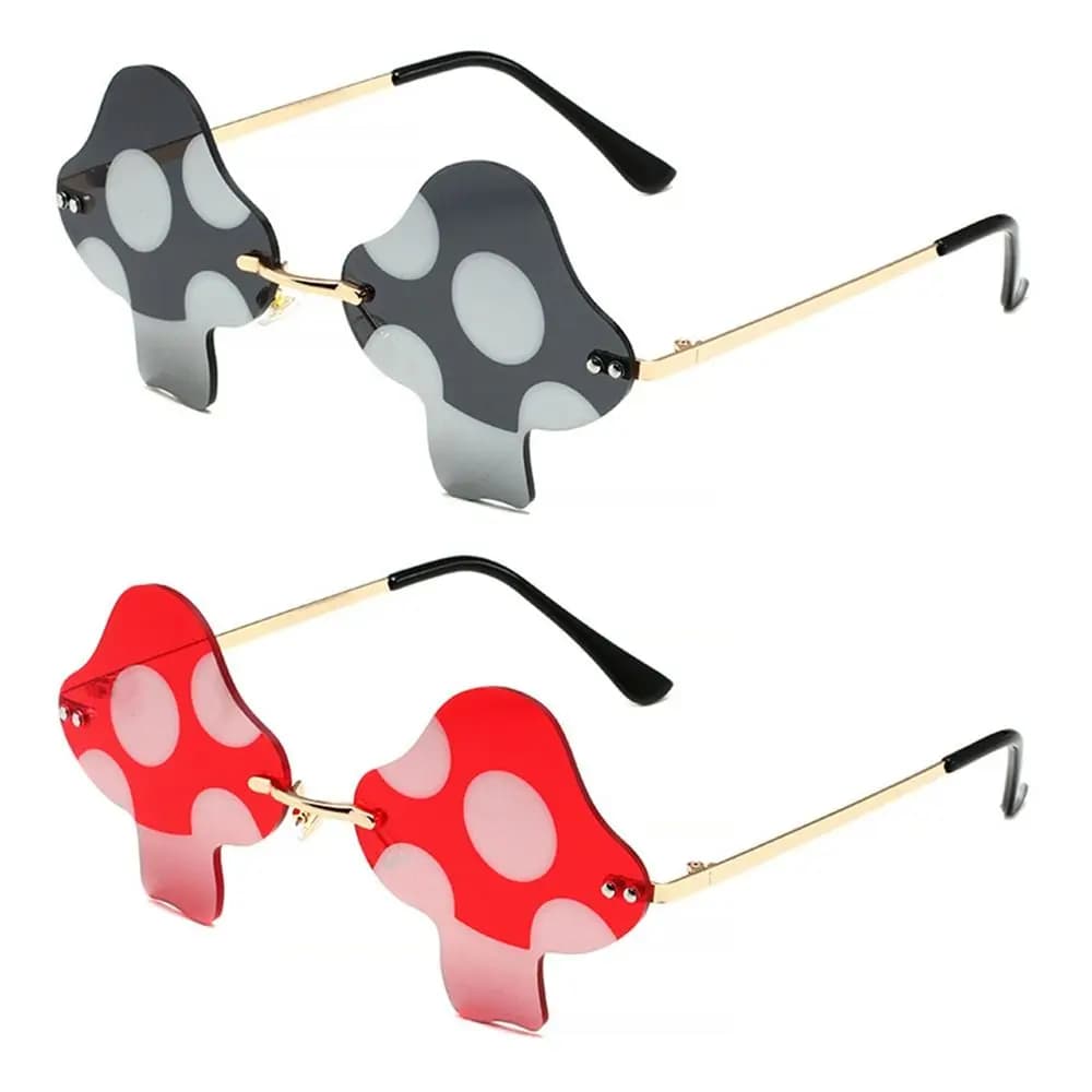 Romanzo alla moda Decorazioni di Halloween Bomboniera Occhiali da sole senza montatura a forma di fungo per occhiali da sole da donna