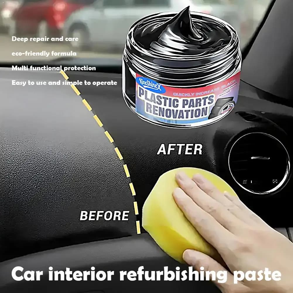 Cera Nera per Restauro Interni Auto, Crema Riparatrice Graffi Interni Auto, Crema Manutenzione, Riparazione Parti in Plastica, Dropshipping