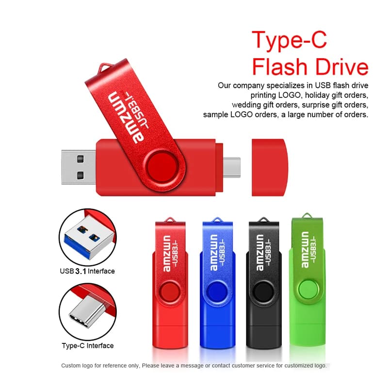 Chiavetta USB OTG 2 IN 1 di tipo C in metallo 128 GB Chiavetta USB 256 GB 32 GB 64 GB 128 GB Cle USB3.1 chiavetta USB memoria USB