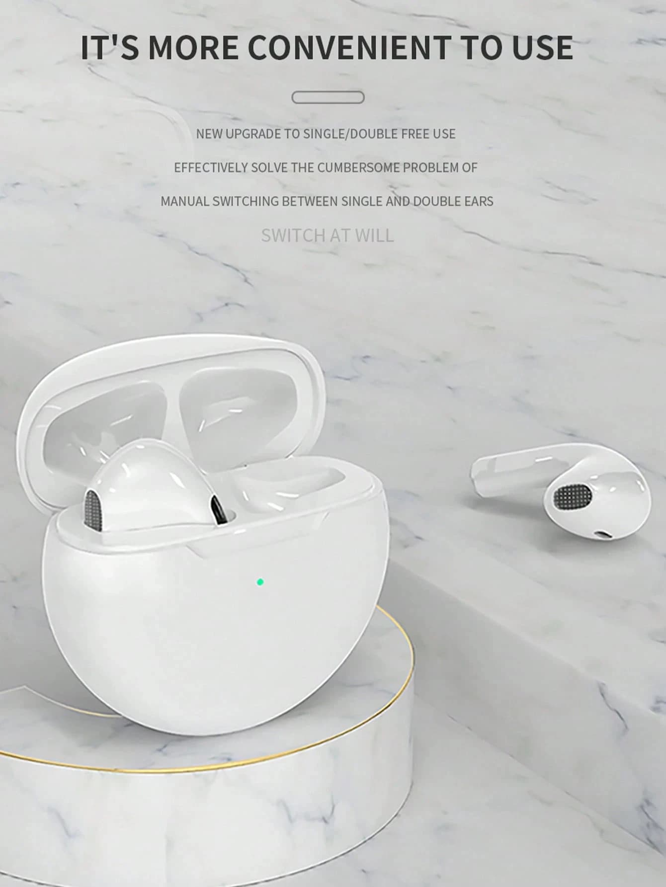 In-Ear Touch Control Stereo Wireless Headphones Earbuds Sports Life Headphones Air Pro 6 Gaming Headset Compatible With Phone Android, Earphones As Christmas Gift For Women Men