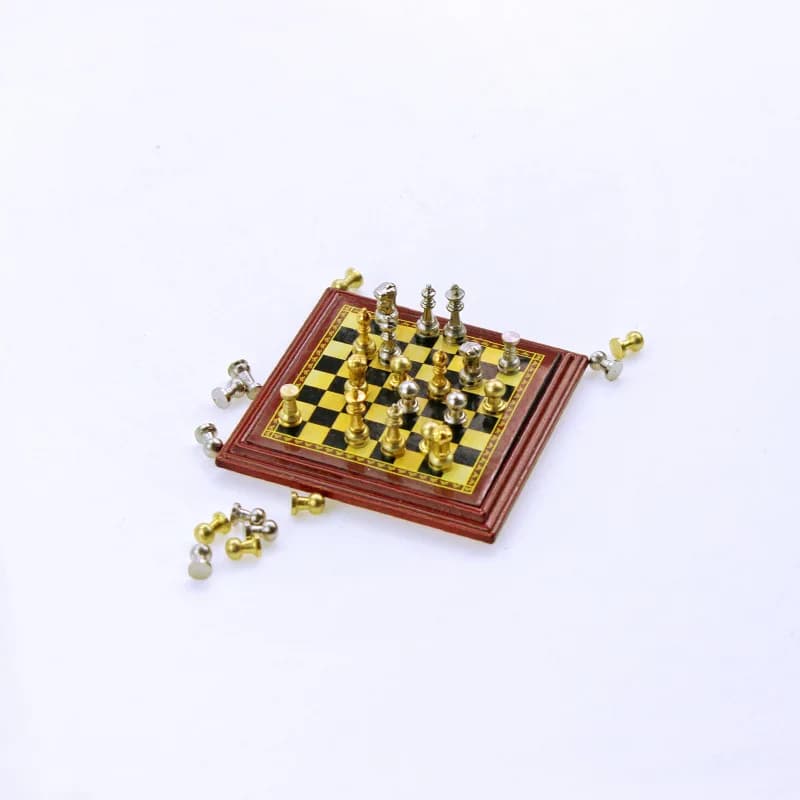 1/6 Ob11 Mini scacchi articoli in miniatura casa delle bambole giocattoli ornamenti casa delle bambole accessori per mobili decorazioni per Desktop giochi di imitazione