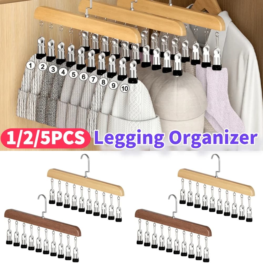 1-5 Pezzi Appendiabiti a 10 Clip per Cappelli da Baseball, Calzini, Asciugamani e Pantaloni, Organizzatore per Armadi e Camere da Studente