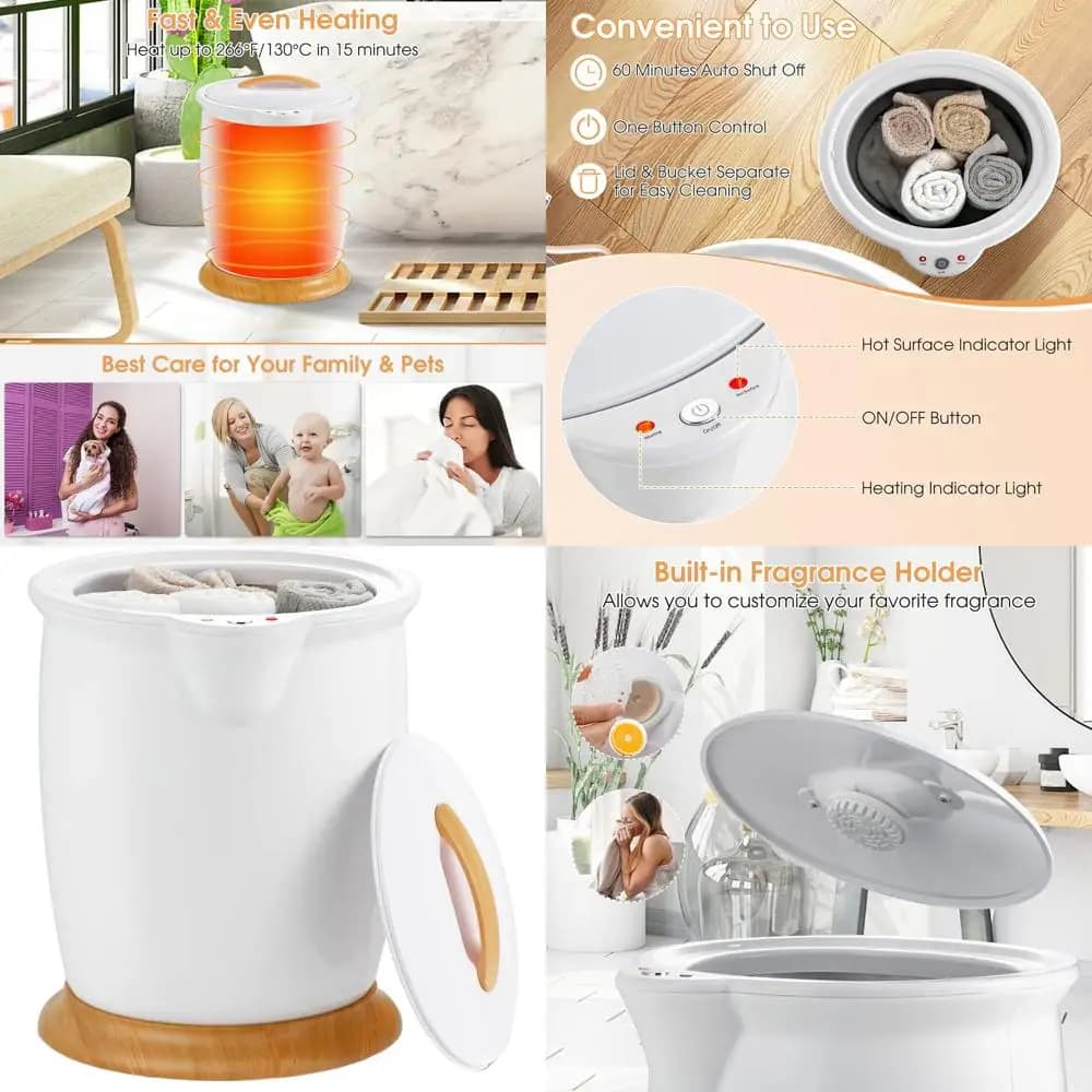 20L Deluxe Scaldasalviette with Perfumer Door, Removable Cover, One-Touch operation, Automatic shutdown, Ideal for Towels and Bathrobes