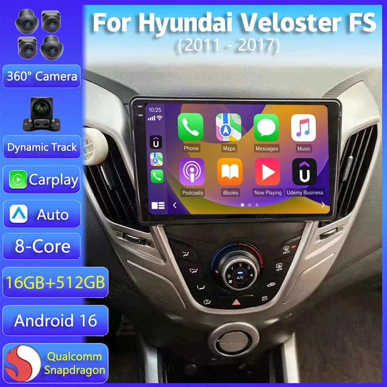 Android 15 Carplay Per Hyundai Veloster FS 2011 2012 2013 2014 2015 2016 2017 Multimedia Autoradio Lettore WIFI + 4G 2DIN BT Stereo