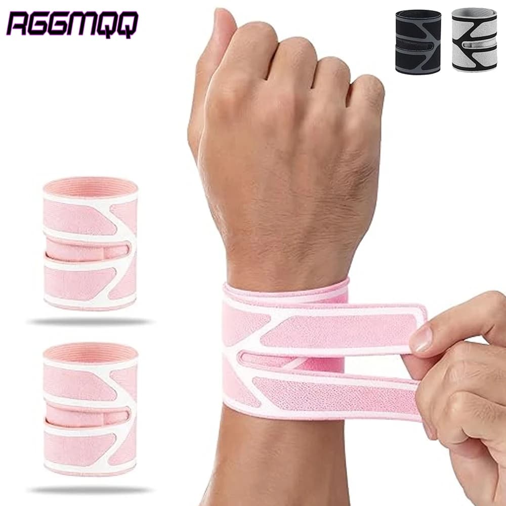 Confezione da 2 Fasce per Polso Destro e Sinistro, Fascia Compressiva Ultra-Sottile Regolabile per Tendinite, Artrite, Sport