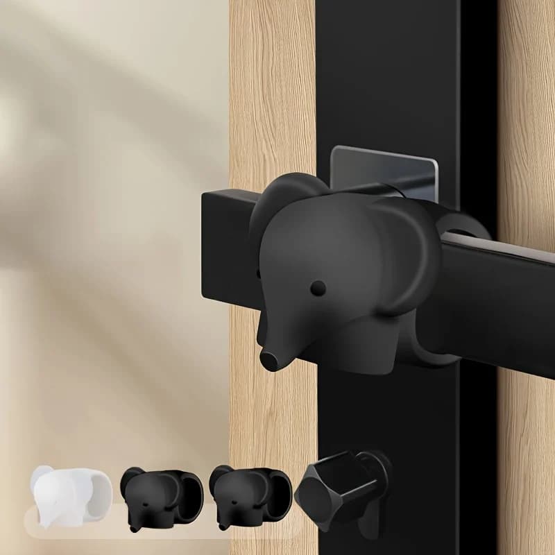 1PCS No Drill Door Stopper New Silicone Door Bumper Anti-Collision Door Handle Protector Soft Rubber Door Stop Holder