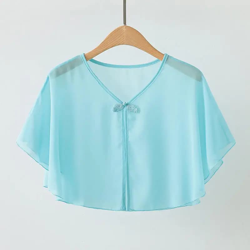 Abbigliamento esterno corto in chiffon primaverile Scialle per protezione solare Abbigliamento da sole per donna Protezione solare estiva Mantello per aria condizionata Sciarpa sottile in pizzo