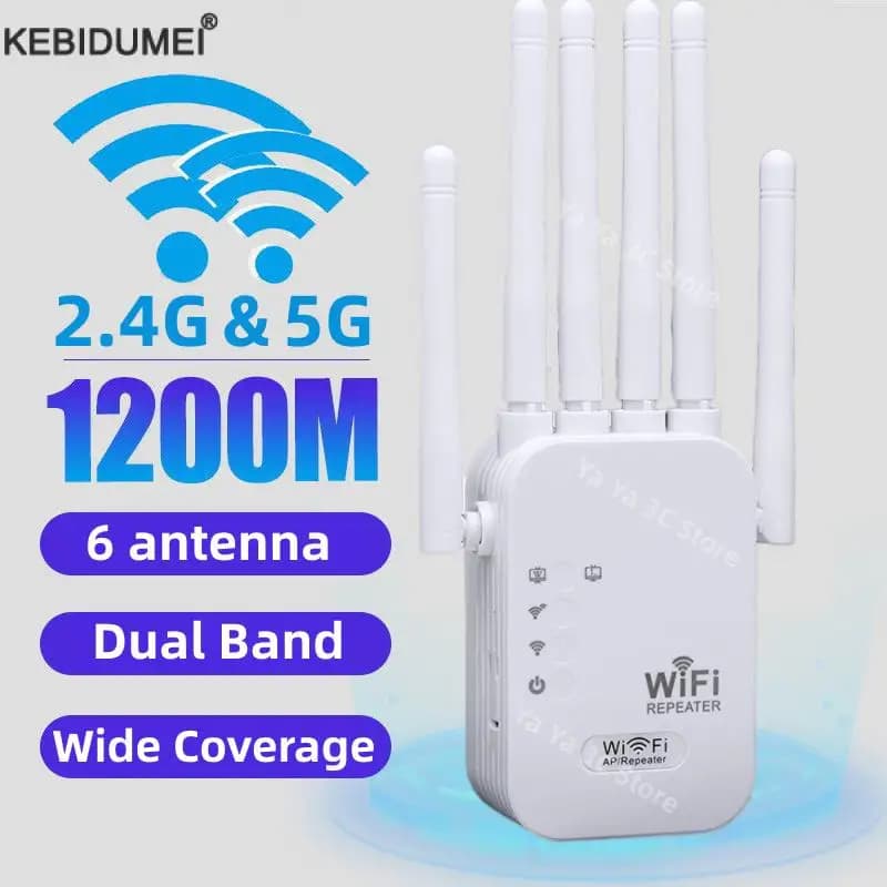 Ripetitore WiFi wireless 1200Mbps Dual Band 2.4G 5G Estensore di segnale wireless Amplificatore Wi-Fi Router Ripetitore di segnale a lungo raggio
