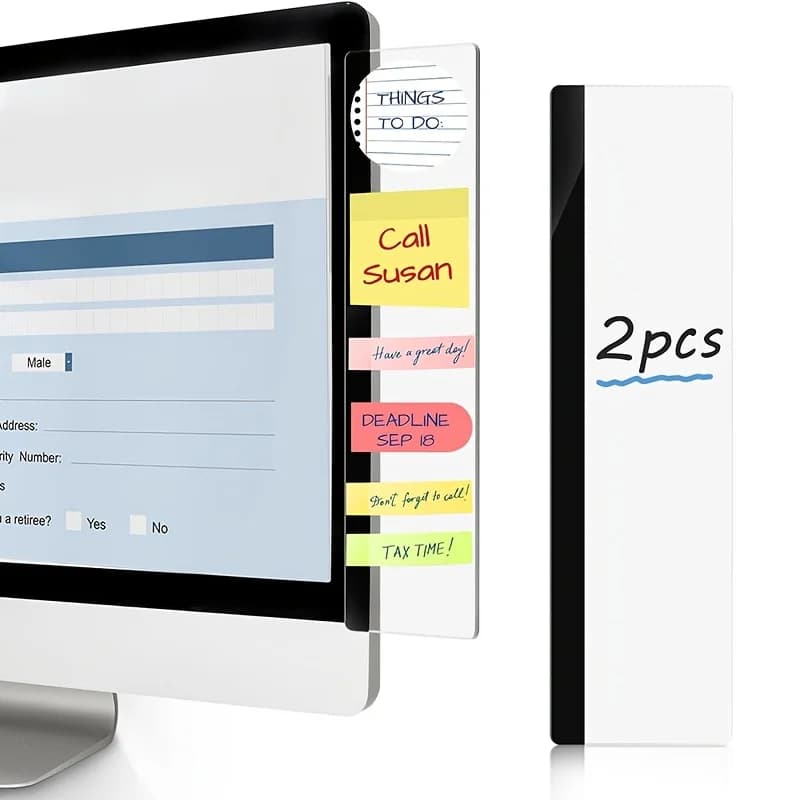 Monitor Memo Board for Computer Monitor, Monitor Memo Board Computer Monitor Sticky Note Holder, Office Desk Addition(11x2.95in)