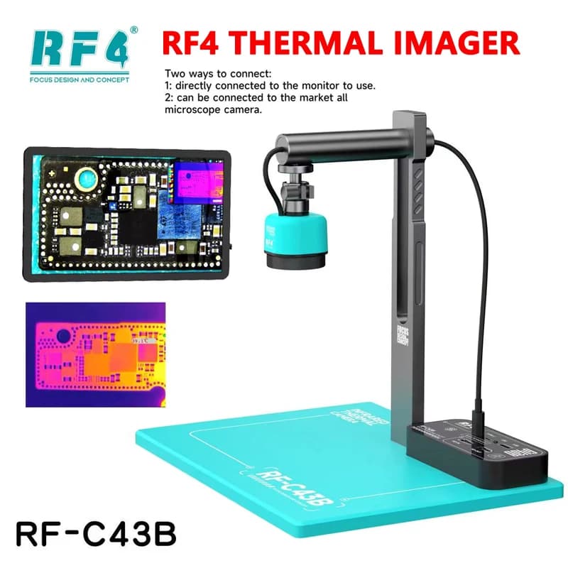 Il termocamera intelligente RF4 integra perfettamente con tutte le telecamere per microscopi per immagini termiche ad alta precisione - RF-C43B