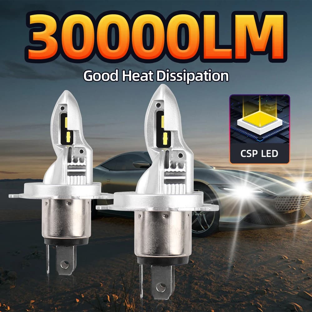 Lampadine per fari a LED H4 9003 H7 H8 H9 H11 H1 9006 Hb4 9005 Hb3 CANBUS Faro per auto moto 30000LM 1:1 Dimensioni 12V LED Auto Light