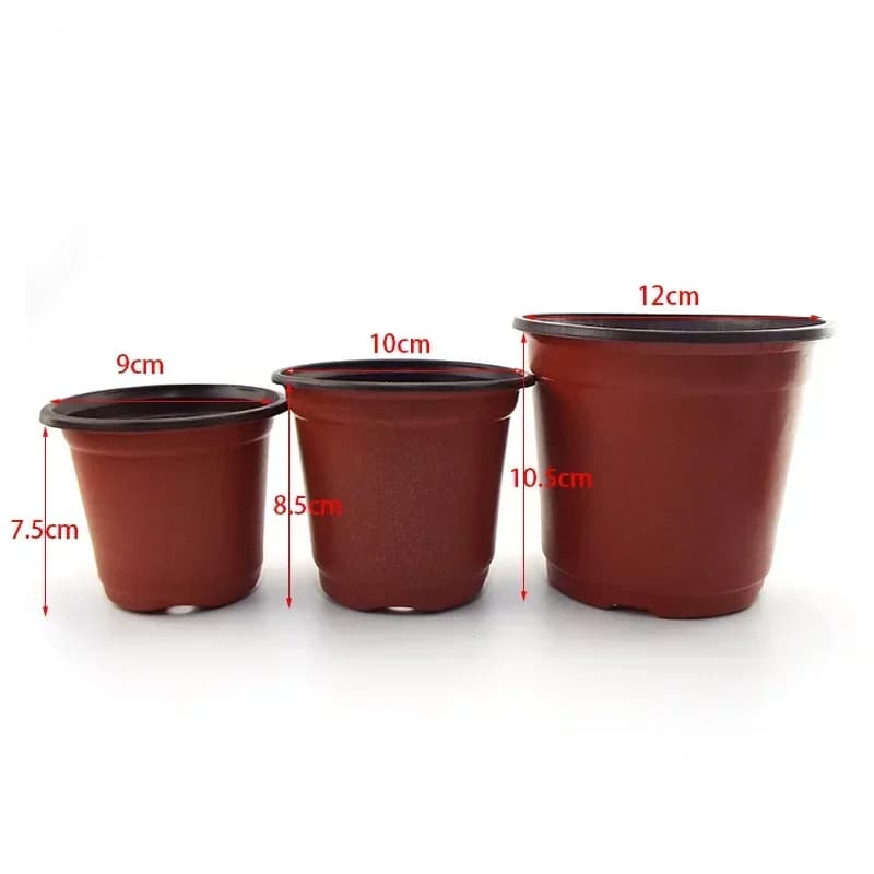 Plastic flower vase with water resistant tray for domestic garden plants, nursery vase for transplantation, plant pots D4