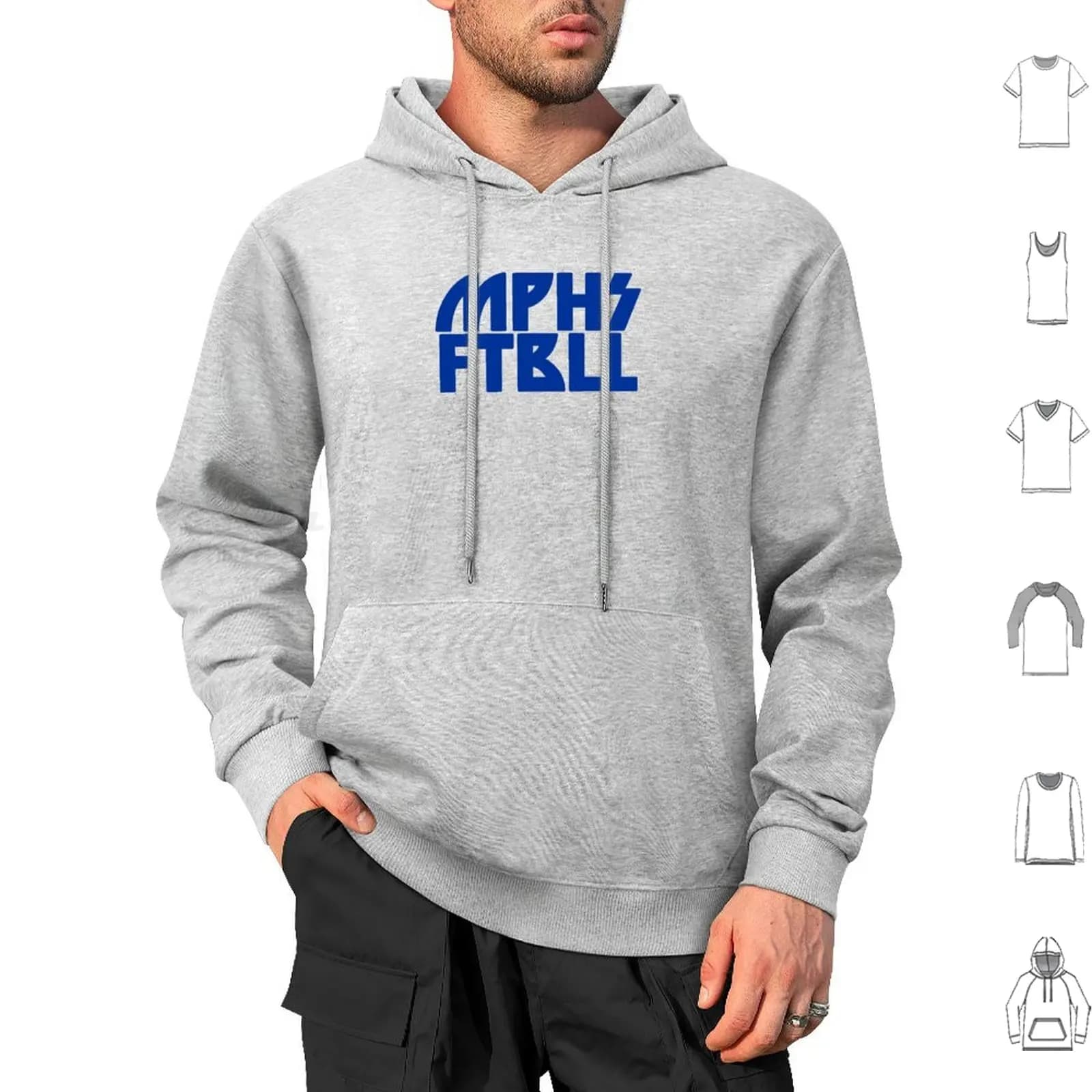 Mphs Ftbll Felpa con cappuccio in cotone a maniche lunghe Memphis Football Memfo Brand
