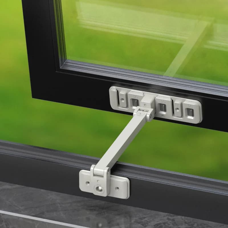 Blocco di sicurezza per finestra multifunzione Protezione di sicurezza per bambini domestici Anti-apertura Caduta Fibbia per finestra regolabile Porta scorrevole Limite di supporto