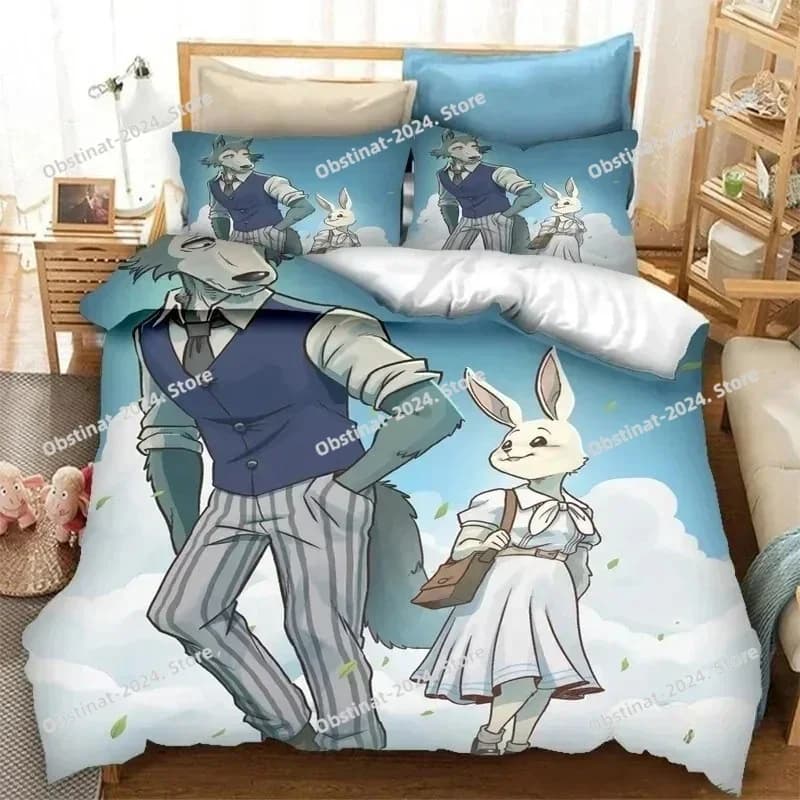 Anime BEASTARS Set biancheria da letto Set letto con stampa con federa Copripiumino morbido singolo matrimoniale Queen Super King Size Tessili per la casa