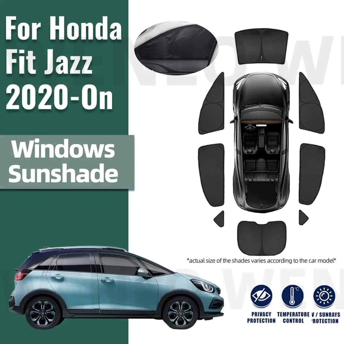 Per Honda FIT JAZZ 2020 2021 2022 2023 2024 Copertura Completa Parasole Per Auto Parabrezza Anteriore Telaio Tenda Lunotto Laterale Posteriore Parasole
