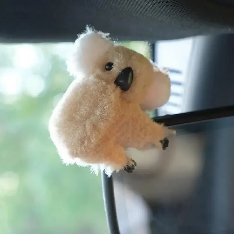 Koala Cute Plush Automatic Retrovisor Mirror Control Screen Decoration Visiera Sunshade Clip for Card Car Accessories Interior Accessories