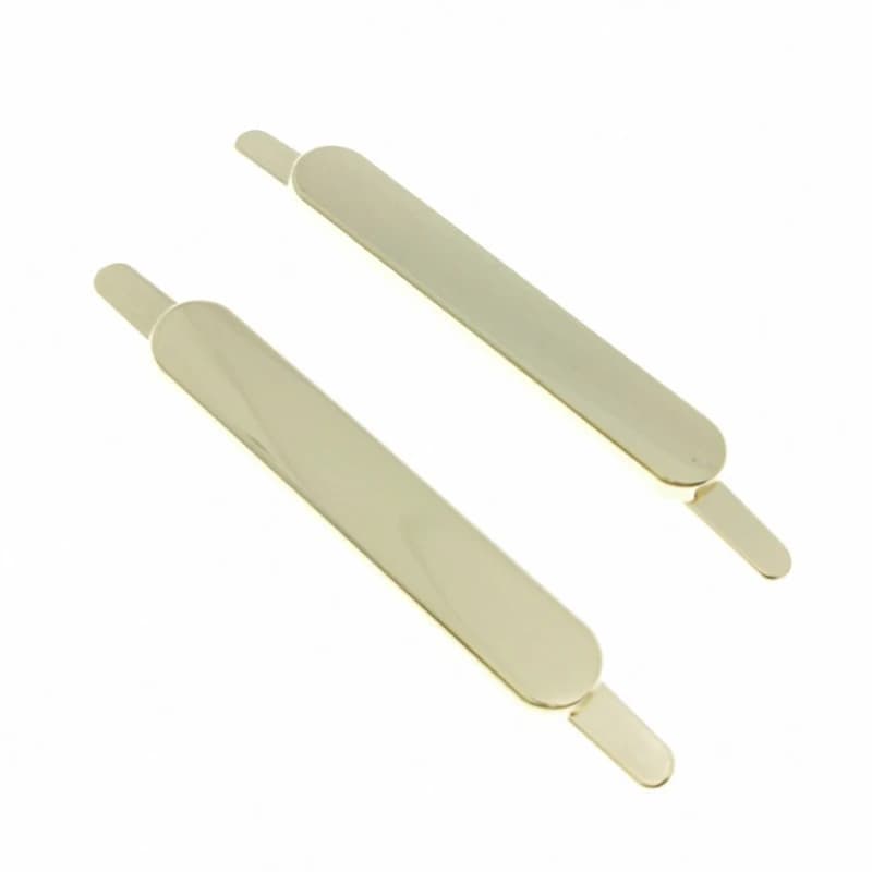 20 pezzi 40 * 7 mm borsa segno striscia in lega di zinco marchio vuoto abbigliamento bagagli hardware etichette metalliche per abbigliamento etichette vestito