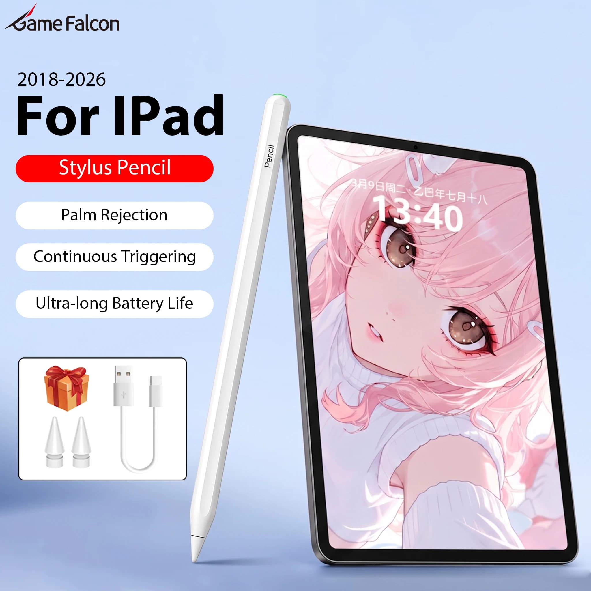 For Apple Pencil For iPad Air 11 M2 M3 M4 A16 11th Stylus Pen Pro 12.9 13 M5 Air 6 5 4 10th 9 Generation Mini 7 10.2 Accessories