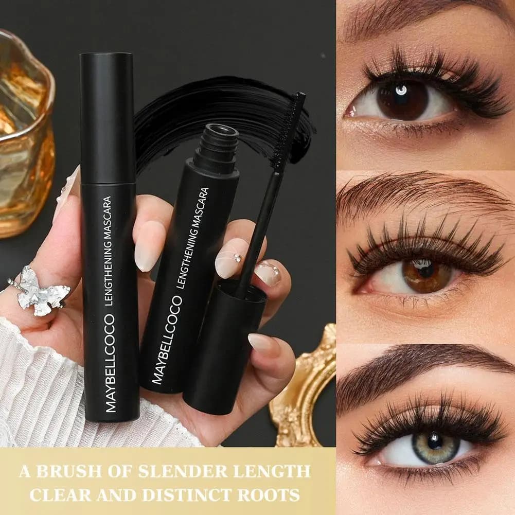 Mascara Glitterato ad Asciugatura Rapida, Impermeabile, Lunga Durata, Allungante e Volumizzante per Ciglia, Nero 4D