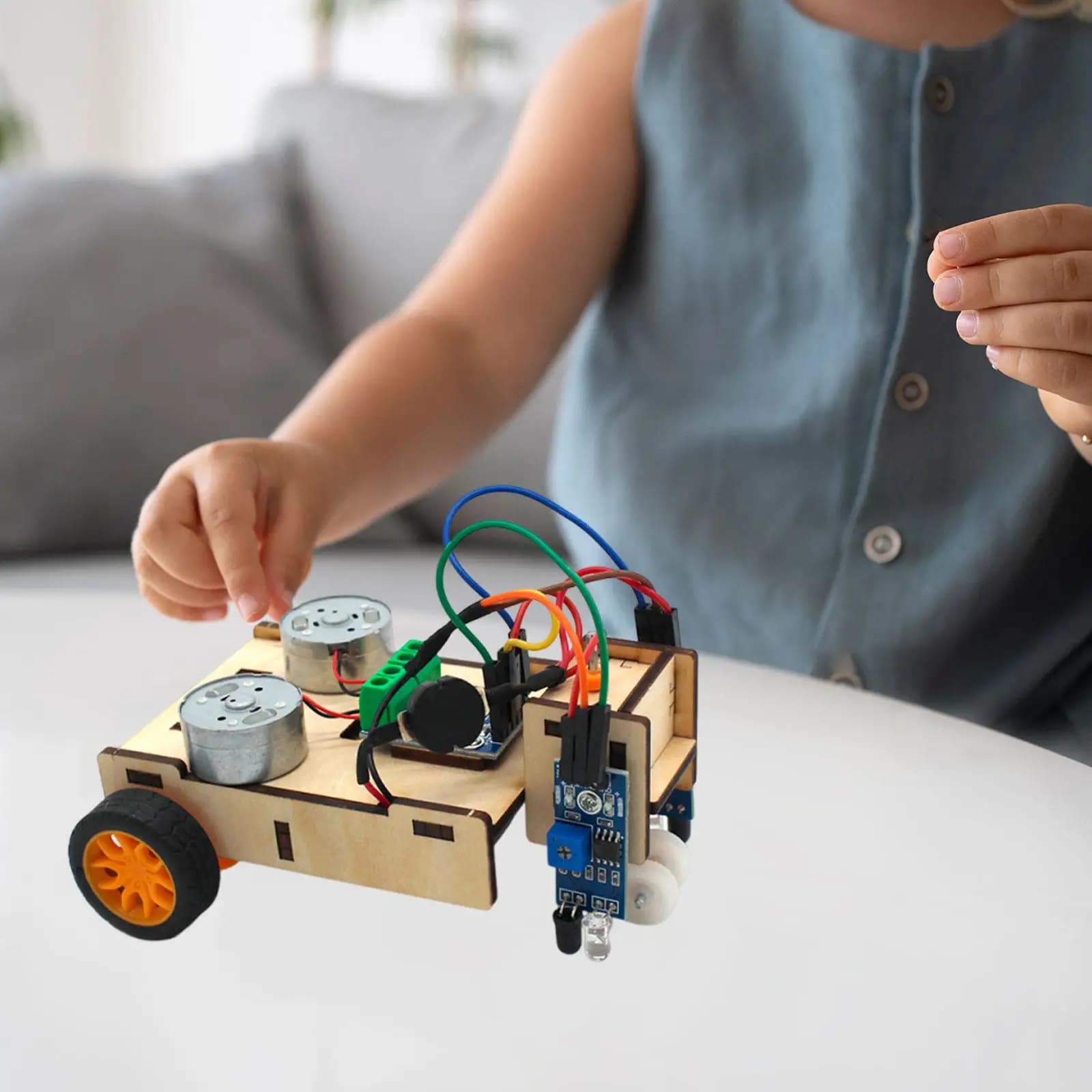 Kit per auto robot con tracciamento linea fai-da-te Progetto di esperimenti scientifici per l'apprendimento in classe Giocattolo educativo intelligente professionale