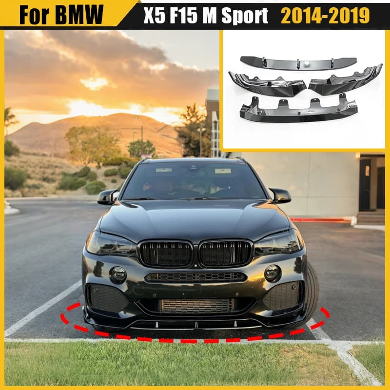 For BMW X5 F15 M Sport 2014 2015 2016 2017 2018 2019 Front Bumper Splitter Lip Spoiler Diffuser Bodykits Tuning Guard Protector