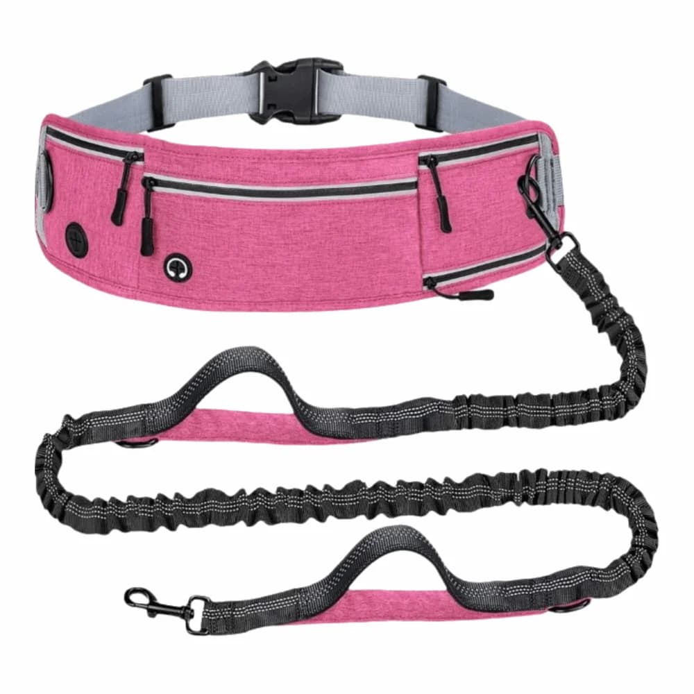 Nylon Running Dog Leash Multi Functional Durable Waist Pack Pet Leash Reflective Elastic Retractable Dog Pulling Rope