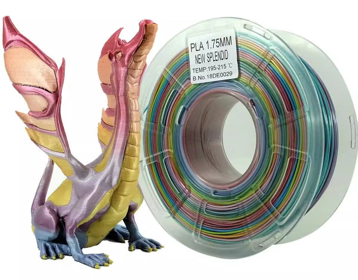3D Printing Thread PLA in silk from 1.75 mm 1 kg Consumable for 3D printer PLA Multicolor Rainbow Materials Highlights 3D Printer Material