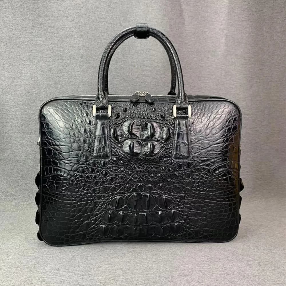 Valigetta da uomo in vera pelle di coccodrillo, borsa da lavoro in autentica pelle di coccodrillo, borsa a tracolla da uomo di fascia alta, borsa per laptop